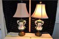 Antique rewired pair of lamps working great