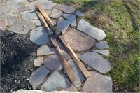 Antique wooden skis 80" long