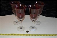 9" high Red wine glasses