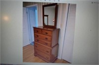Vilas maple chest on chest with mirror