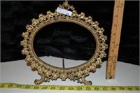 Antique brass stand up picture frame 10"wx10"h