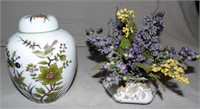 Ginger Jar and Planter with Flowers
