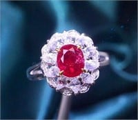 1ct Mozambique Ruby 14k Gold Diamond Ring