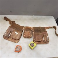 Leather Tool Pouch w Tape Measures