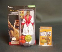 Modern Mego Muhammed Ali and Mini Wheaties Box
