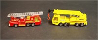 (2) Matchbox Super Kings Fire Tender & Crane