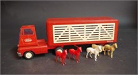 Vintage Tonka Cattle Carrier Cab Trailer & Animals