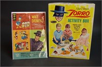 Vintage Walt Disney's Zorro Activity Box and Comic