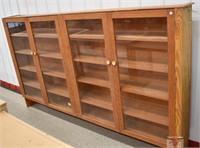 Wooden Bookcase With Glass Front Doors 97" x 10"
