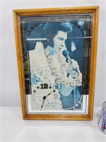 Encadrement image Elvis & horloge verre miroir