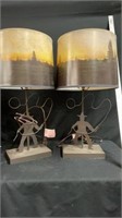 21” metal cowboy bottom lamps