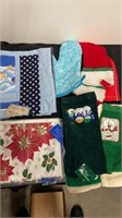 Christmas hand towels stocking table cloth