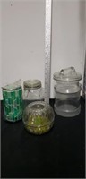 Group of canisters with candle dishes
