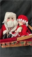 Basket with Santa And mrs clause