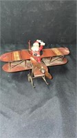 4” metal Santa clause airplane