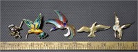 Bird brooch pins lot