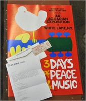 Woodstock poster/ticket/paperwork