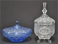 2 cut glass candy dishes