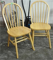 Pair of matching wood kitchen chairs