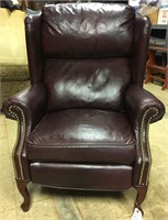 leather wing back recliner