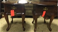 pair cherry end tables