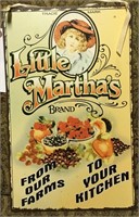metal sign "Little Marthas Brand"