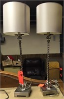 pair twisted stem lamps