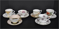 Assorted vintage cups & saucers