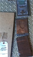 Abraham Lincoln copper & metal type set for print