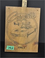 1963 Corvette image on wood