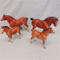 4 Pcs Horse Figurines Antique Collectibles