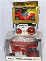 Cast Metal Tractors and 1912 Packard Lanaulet Toy