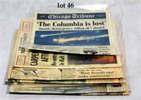 Lot of Vintage Newspapers with Space Headliners
