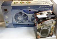 New Bionaire Twin Window Fan & Optimus Heater