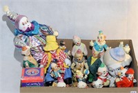 Large Lot of Different Clown Figurines