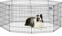 Metal Pet Exercise Pen Black 30”H 8 Panels 24”W