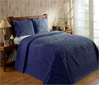 Better Trends Chenille Bed Spreads King Navy