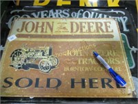 JOHN DEERE METAL SIGN "SOLD HERE"