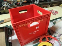 GALLOWAY CO. RED PLASTIC CRATE