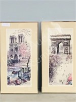 2- framed prints-Paris scenes  Ortiz Alfau