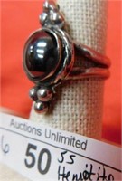 STERLING SILVER HEMATITE RING SIZE 6