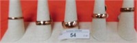 LOT OF 5 COPPER RINGS VARIOUS SIZES