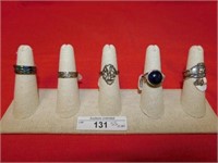 LOT OF 5 STERLING SILVER RINGS