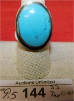 STERLING SILVER TURQUOISE RING SIZE 9.5