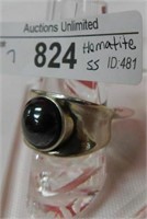 STERLING SILVER HEMATITE RING SIZE 7