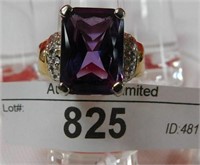 STERLING SILVER AMETHYST FASHION RING SIZE 6