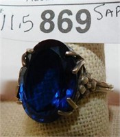 STERLING BLUE SAPPHIRE SIZE 11.50