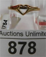 10K GOLD CHILDS HEART RING SIZE 2.50