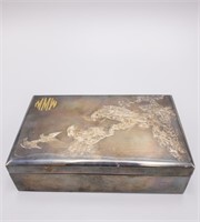 CHINESE SILVER PLATED CEDAR LINED BOX