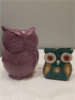 Wooden Owl Napkin Holder & Ceramic Owl Vase